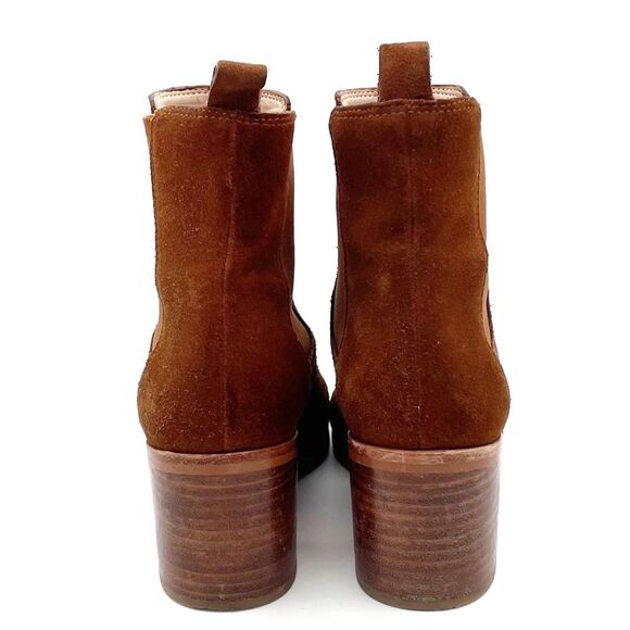 Banana Republic Suede Block Heel Chelsea Boot Whiskey Brown Suede Women’s Size 7 - Picture 8 of 16
